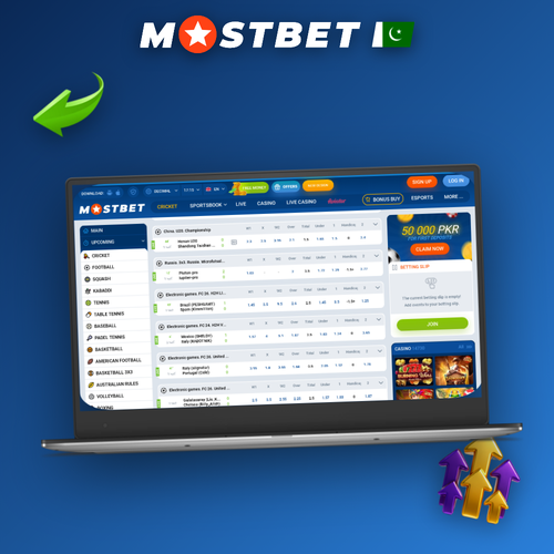 Mostbet for PC displayed on a desktop monitor and laptop side by side